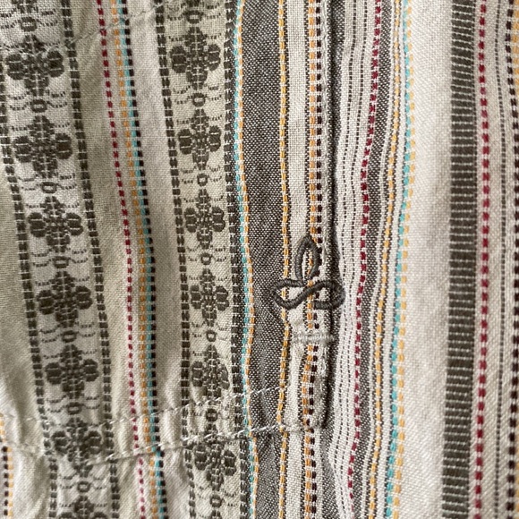 Prana Breathe Organic Cotton Striped, Embroidered Shirt w Pocket + MEASUREMENTS - Picture 6 of 11